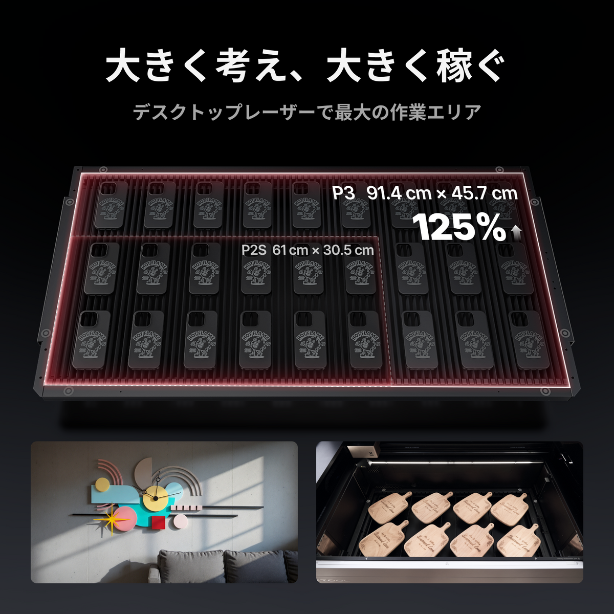 xTool P3 80W インテリジェントオートメーション搭載 フラッグシップCO2レーザーカッター