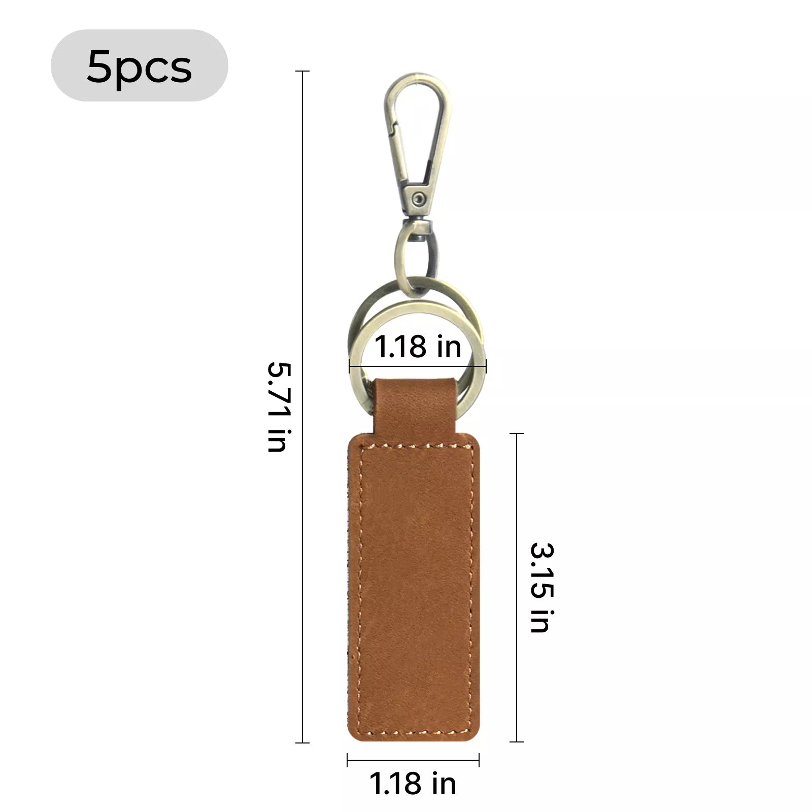Xtool brown leather wide keychain size